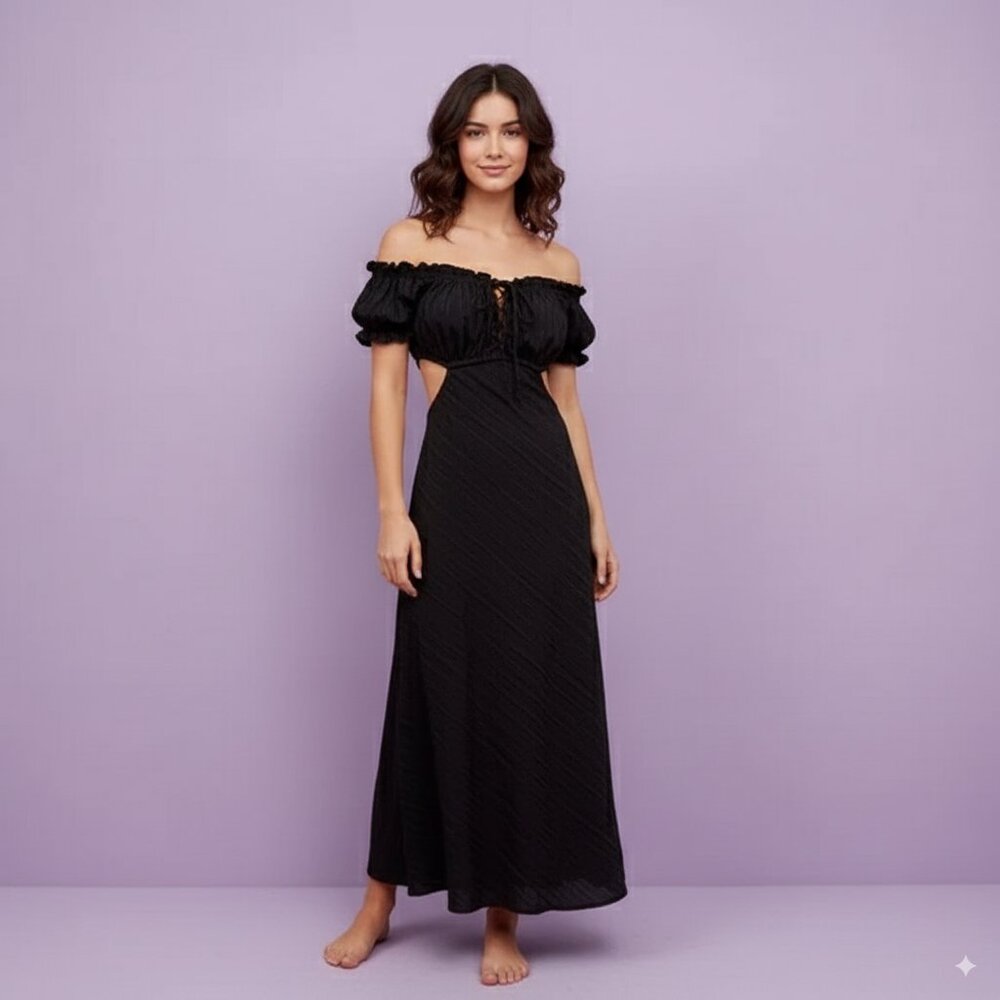 NWT ASTR Arlina Midi Dress in Black